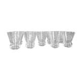 9 engraved crystal glasses