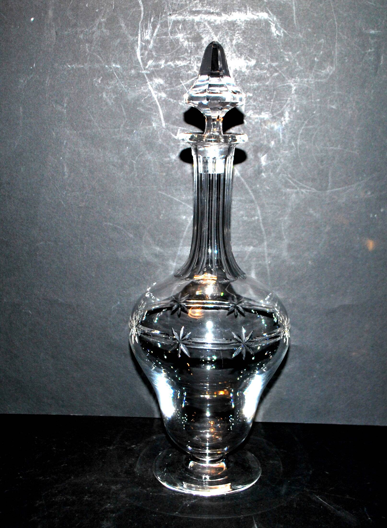 SAINT-LOUIS Reims carafe in star-cut crystal - 1930 Art Deco catalog