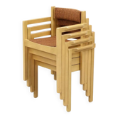 4 chaises vintage scandinaves Balzar Beskow, Suède années 60