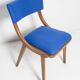 Bumerang Chair Mid-Century Modern, Royal Blue Wool, Poland, 1960s