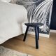 Antique cowherd plant stool / milking / close navy blue tripod
