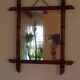 bamboo mirror, vintage, 41 by 48cm