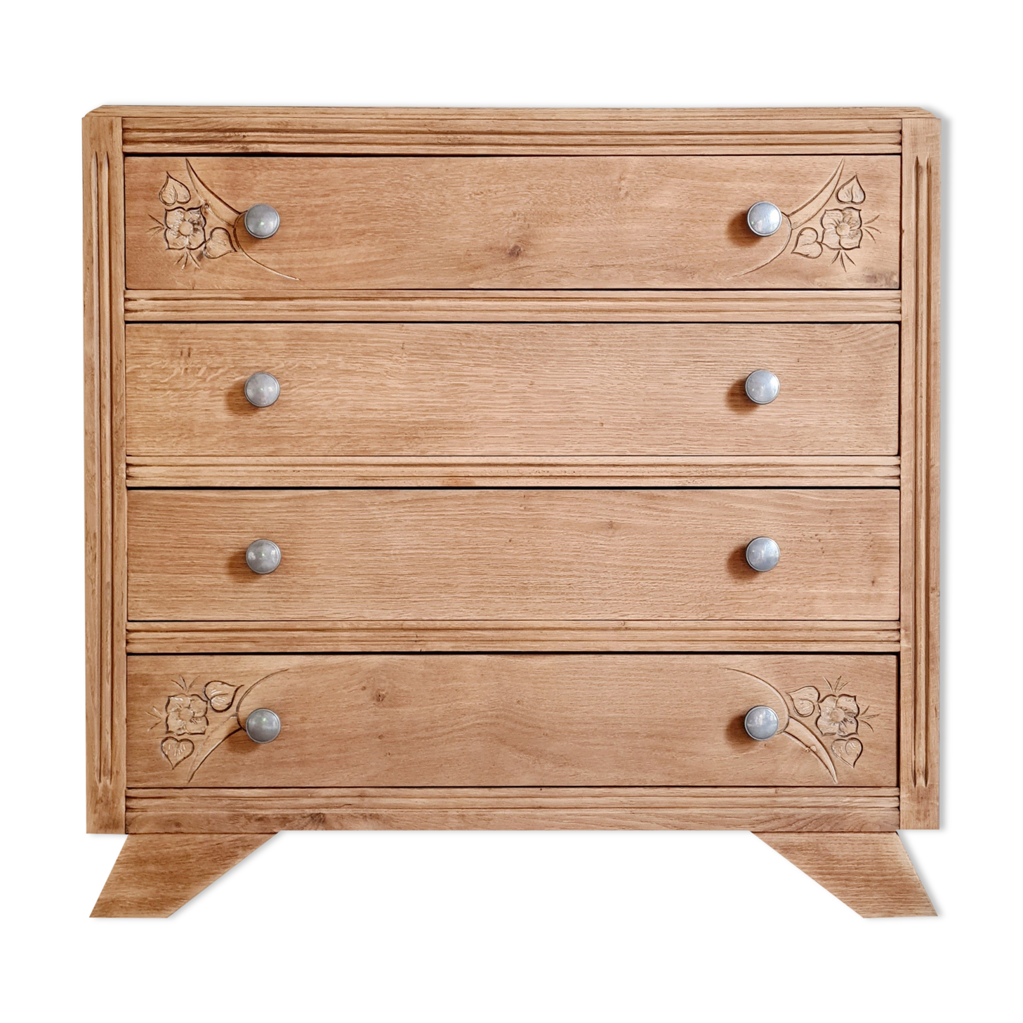 Raw Art Deco chest of drawers details compass feet