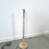 Jaren 70 glazen vloerlamp met chroom