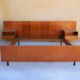 With suspended nightstands vintage teak bed