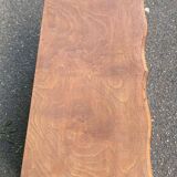 Vintage solid wood storage bench in light oak, Louis XV style, 77cm