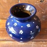 Pair of vase old gmundner keramik ceramic blue & white austria vintage