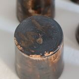 A bottle and six ceramic cups by Gérard Hofmann Vallauris 1950.