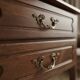 Antique Louis XV style flat desk in solid wood – 3 drawers