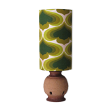 Vintage pottery table lamp with a new custom lampshade.
