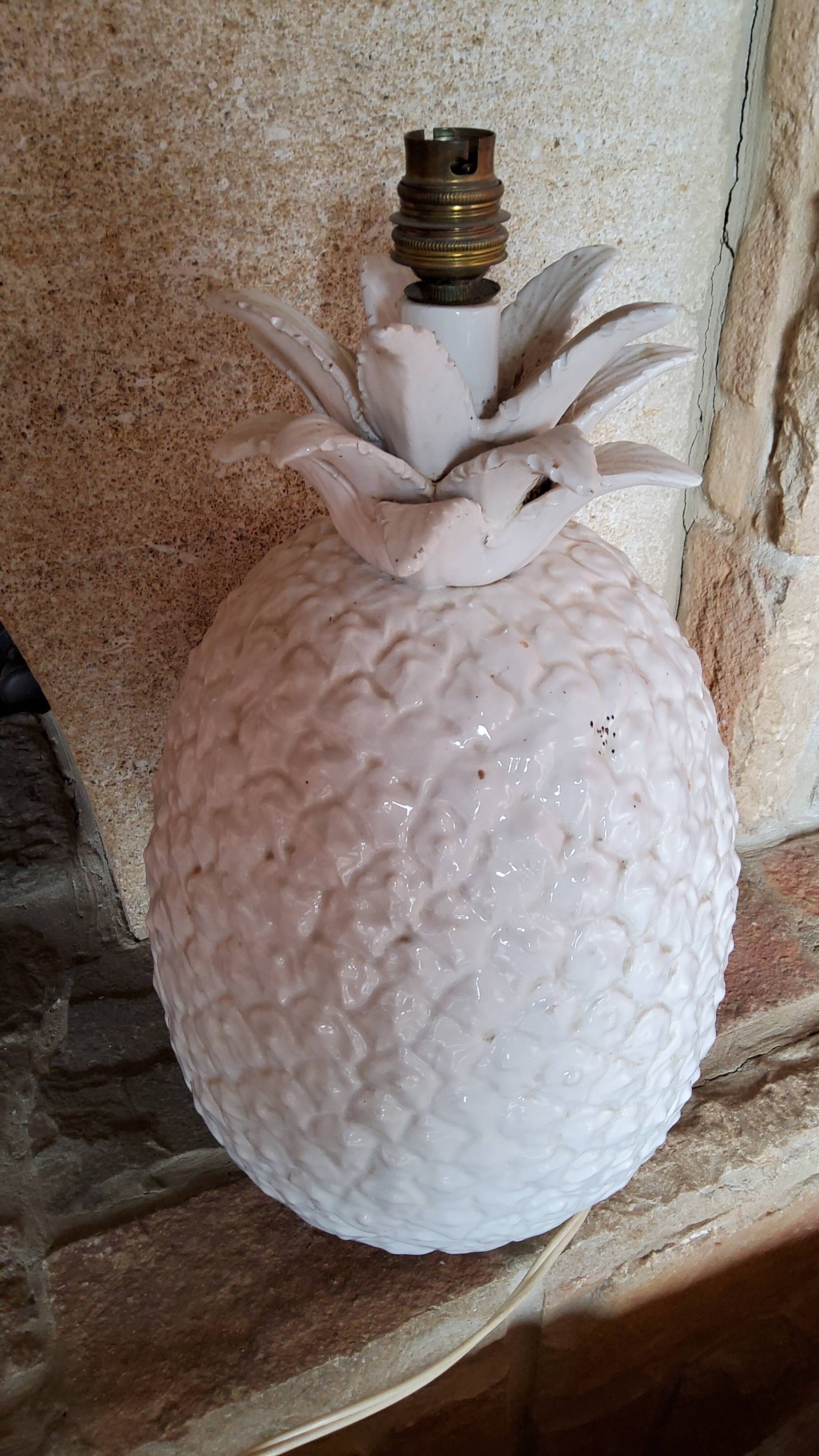 Ceramic 70s pineapple lamp