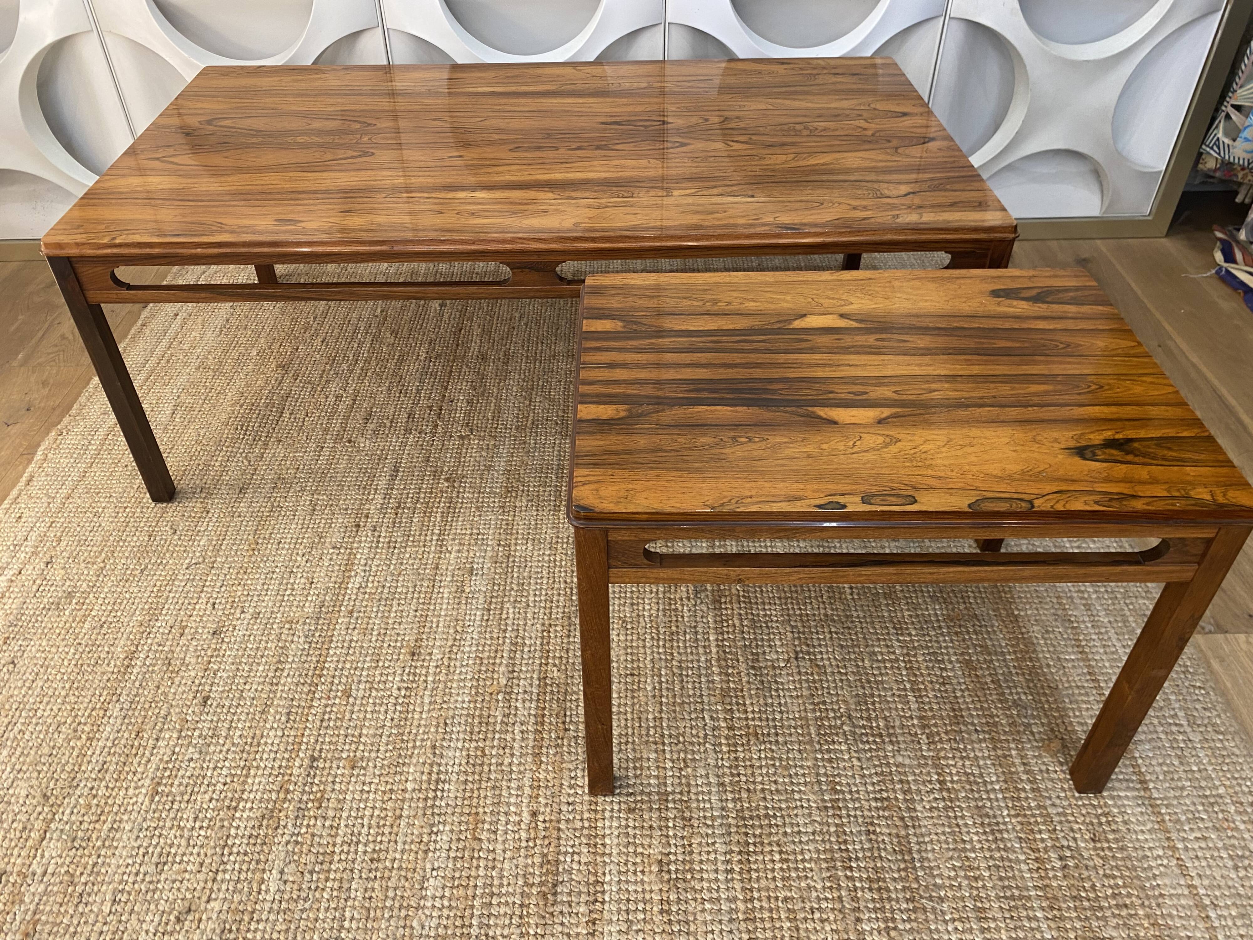 Vintage rosewood coffee tables by rasmus solber for s mobler, 1960