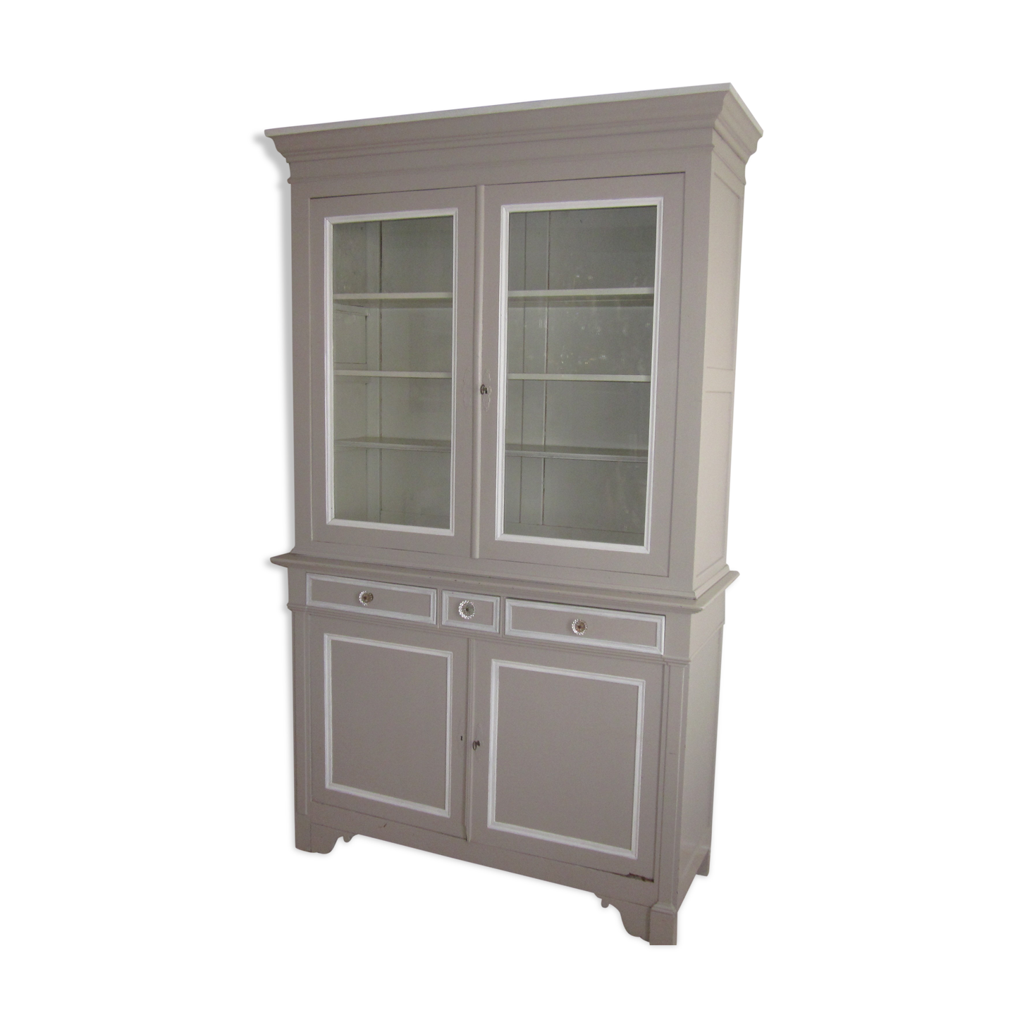 2-body old painted wooden buffet