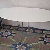 Vintage ellipse shaped dining table, Denmark 1970s