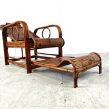Mid century rattan and bamboo garden chair, 1950s
