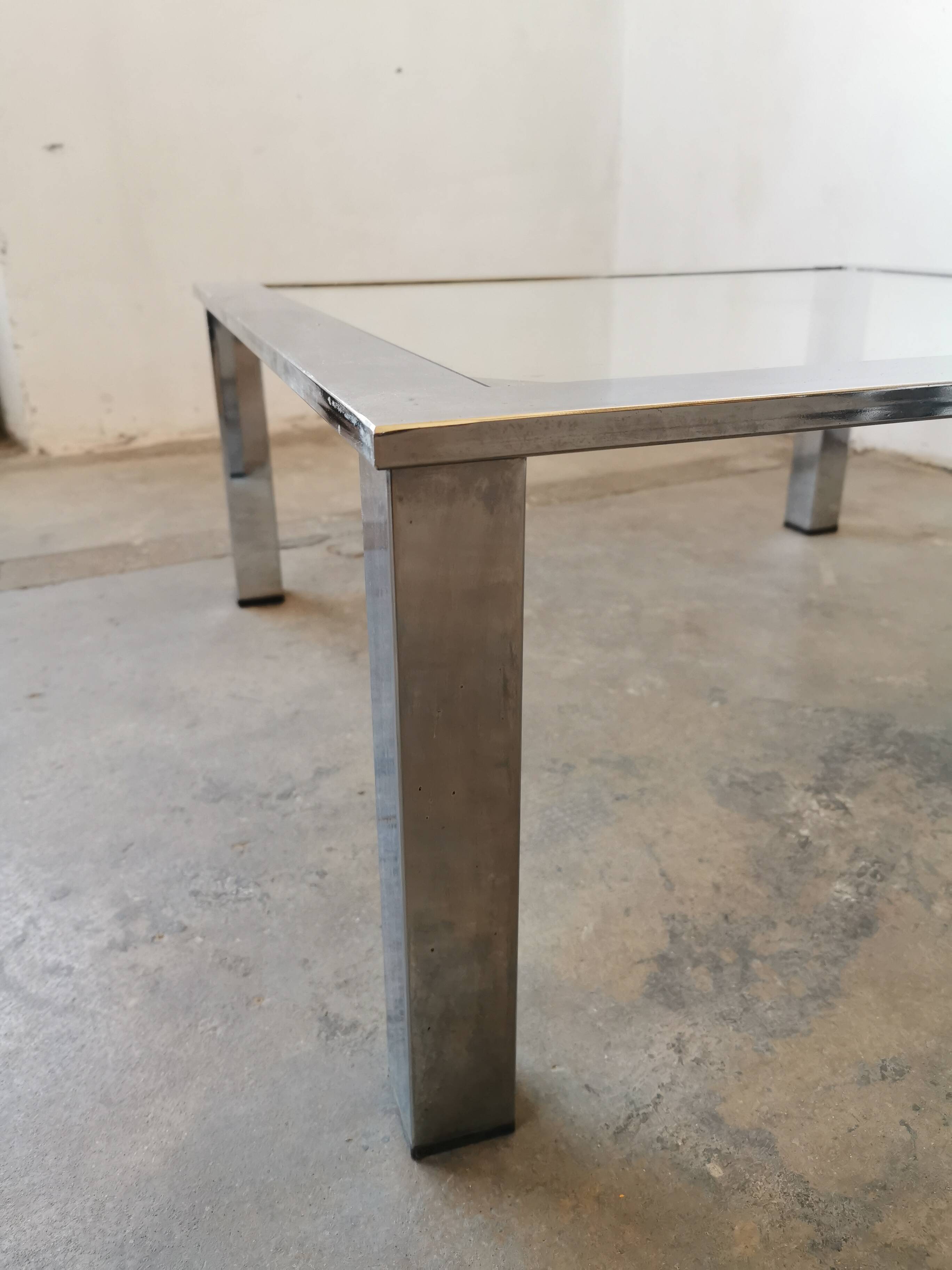 Chrome and glass coffee table, 70s design