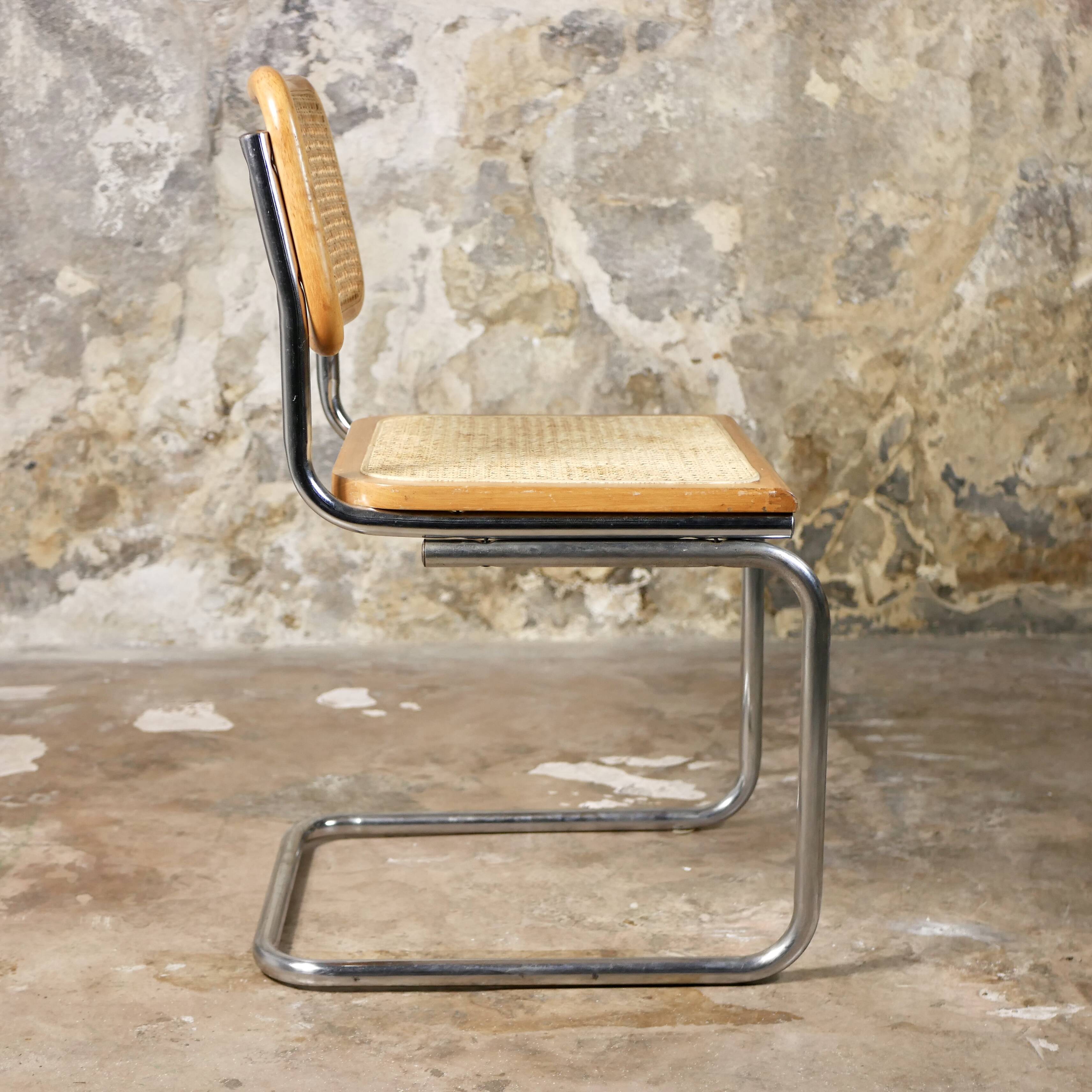 Pair of Cesca B32 wooden chairs, made in Italy, 1970s