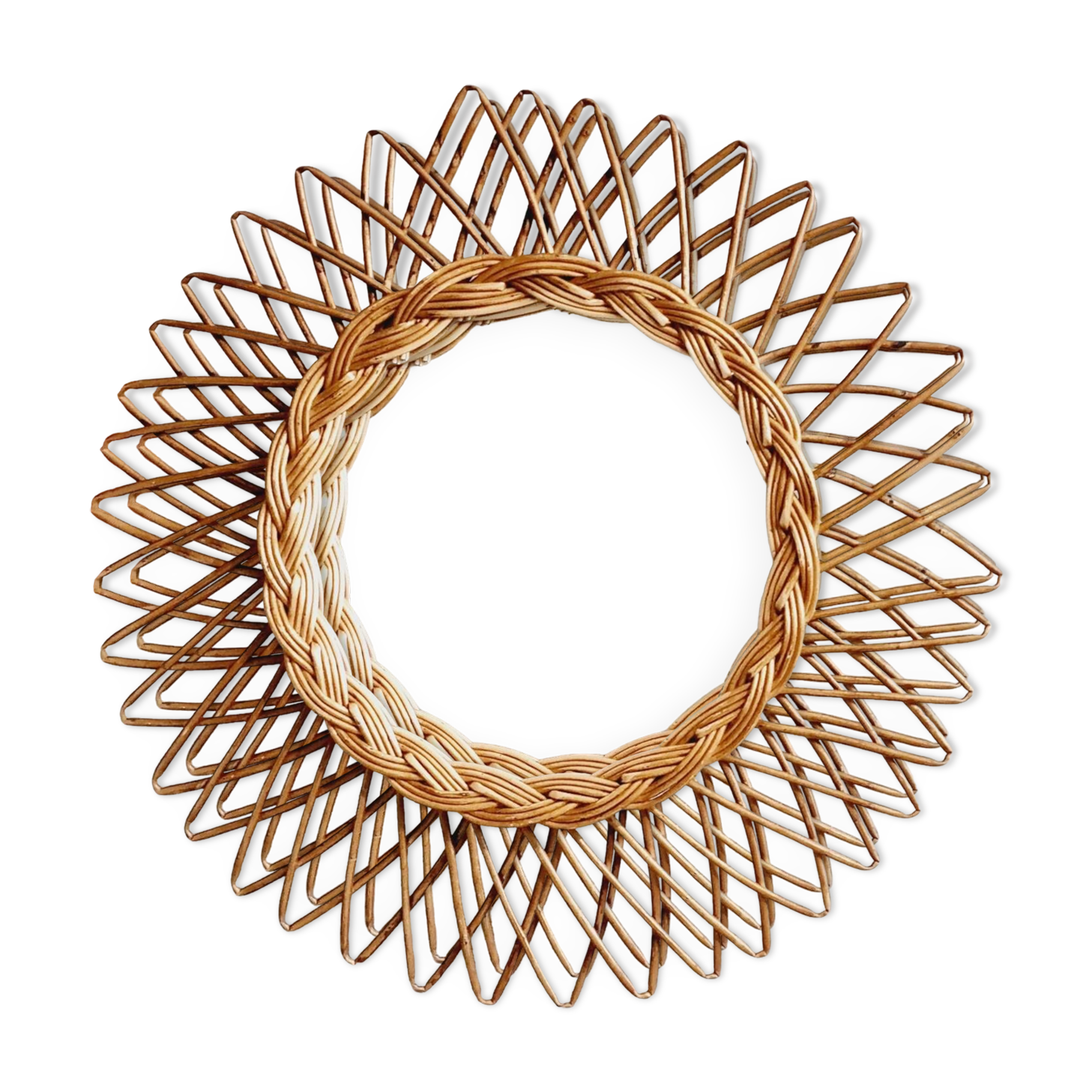 Rattan sun mirror
