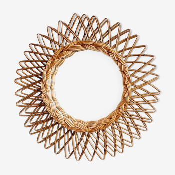 Rattan sun mirror