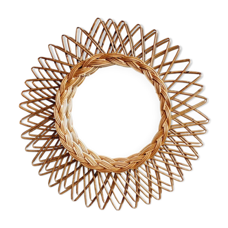 Rattan sun mirror