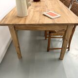 XXL solid walnut table with tapered legs