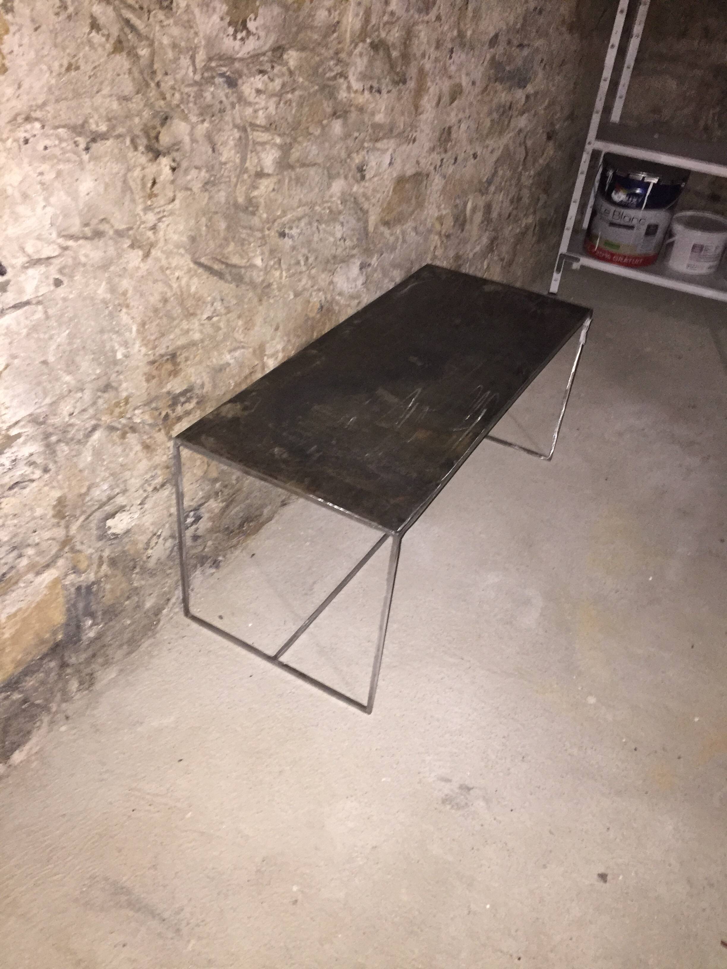Metal designer coffee table