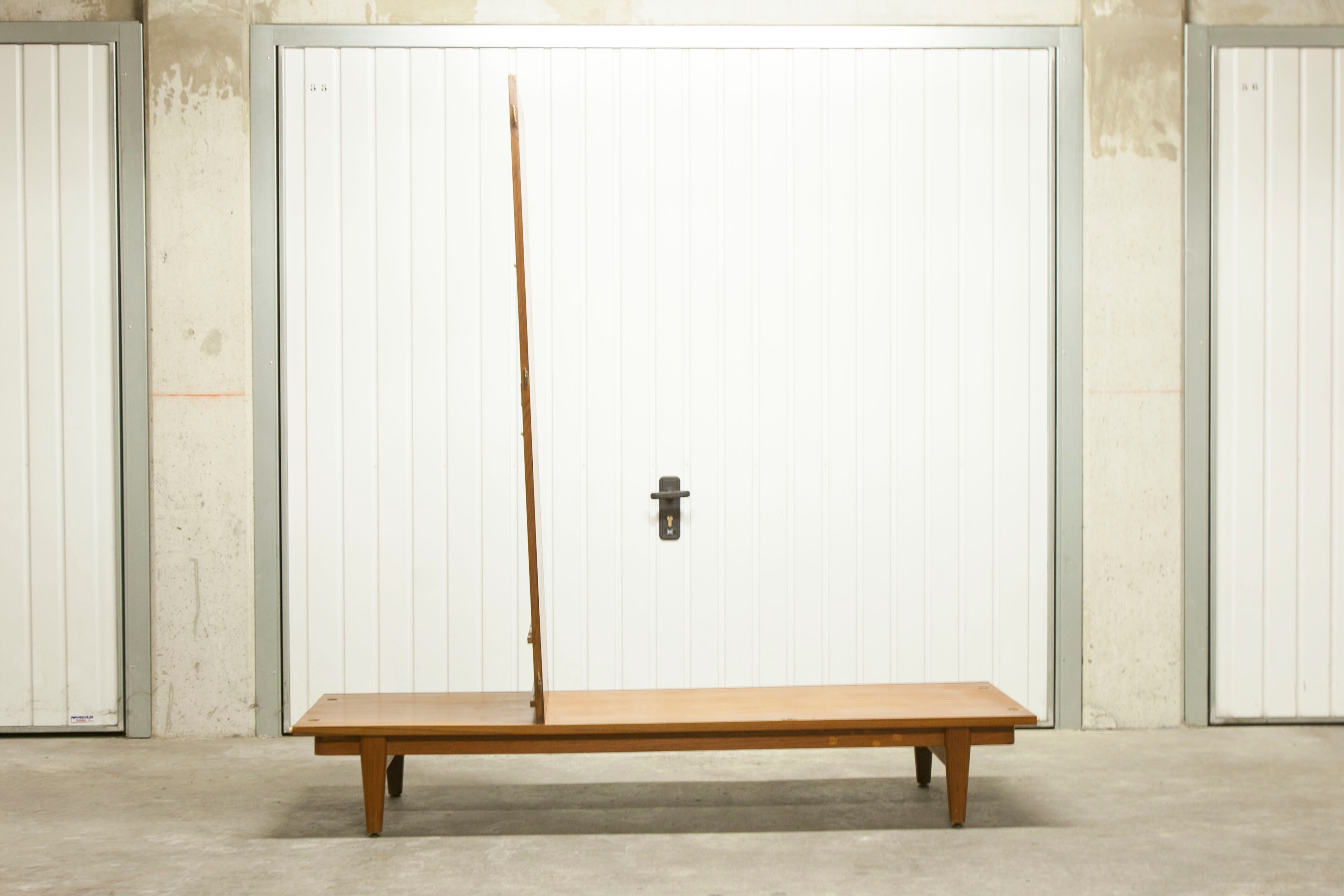 Danish Scandinavian wardrobe signed Sven Ellekaer 1960 3 doors 2 drawers with mounting plan