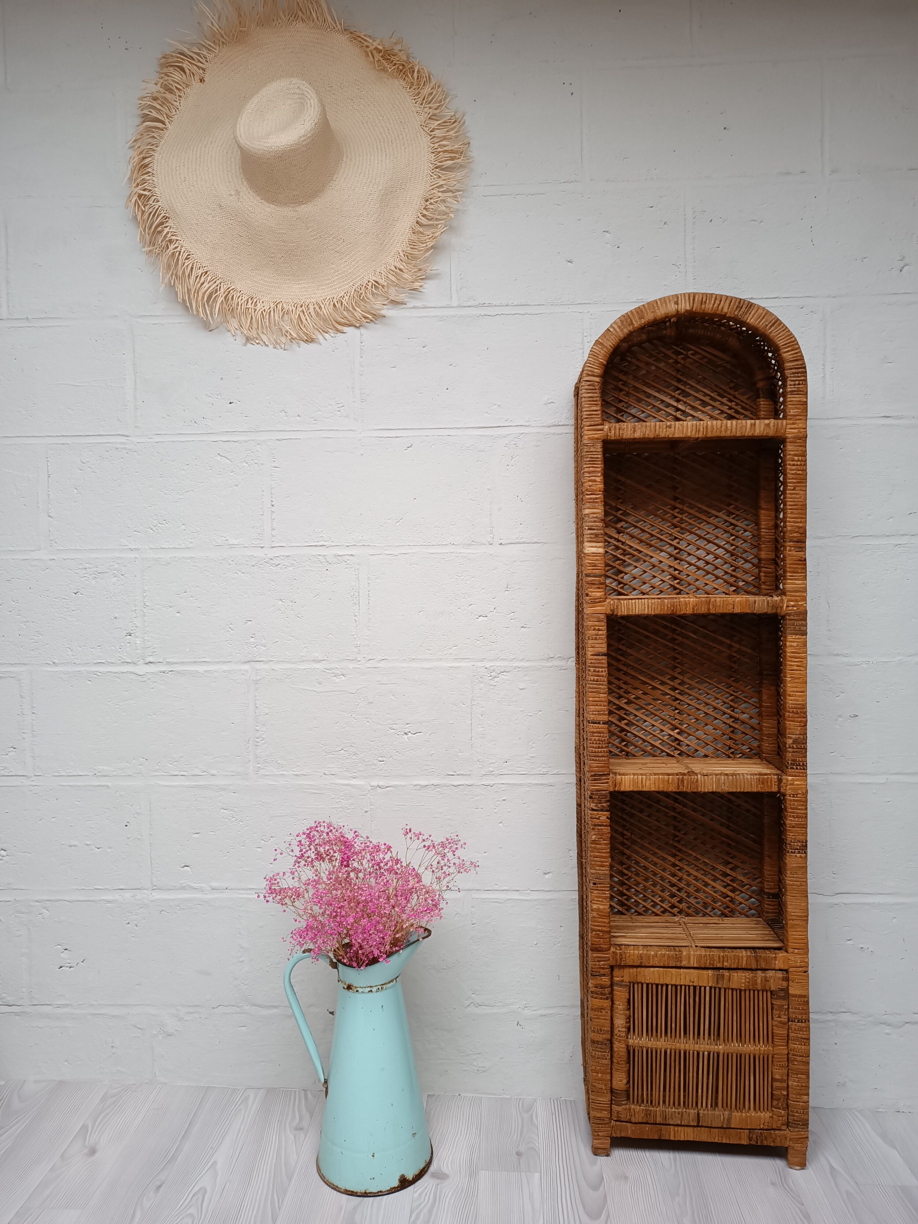 Rattan shelf bookcase
