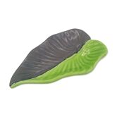 SAP Vallauris Vintage Leaf Bowl Two-Tone Ceramic Green Black 50s 60s