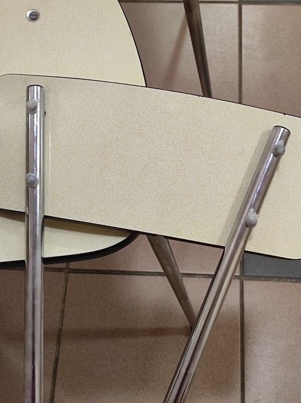 Chaise formica et métal vintage