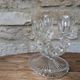 Antique molded glass candle holder for 3 taper candles