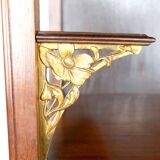 Art Nouveau display case, bronzes and carved wood on a floral theme, circa 1900