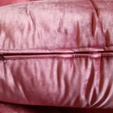 Sofa 2 places, removable, in powder pink velvet