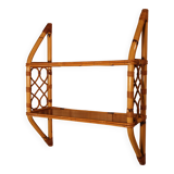 Etagère murale en rotin vintage