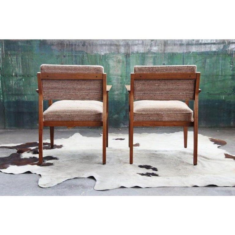Pair of Giacomo Buzzitta walnut armchairs by Stow Davis