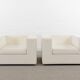 Pair of vintage Throw Away Armchairs by Willie Landels for Zanotta, white Vinyl