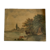 Old painting signed and dated 1930