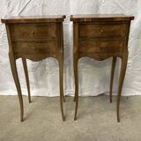 Pair of louis XV bedside tables in marquetry