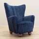 Fauteuil en tissu bleu marine, Danemark