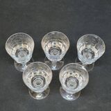5 verres a pied porto en cristal cristallin de portieux taillé