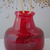 Scandinavian Mid-Century Modern Red Glass Vase by Erik Höglund