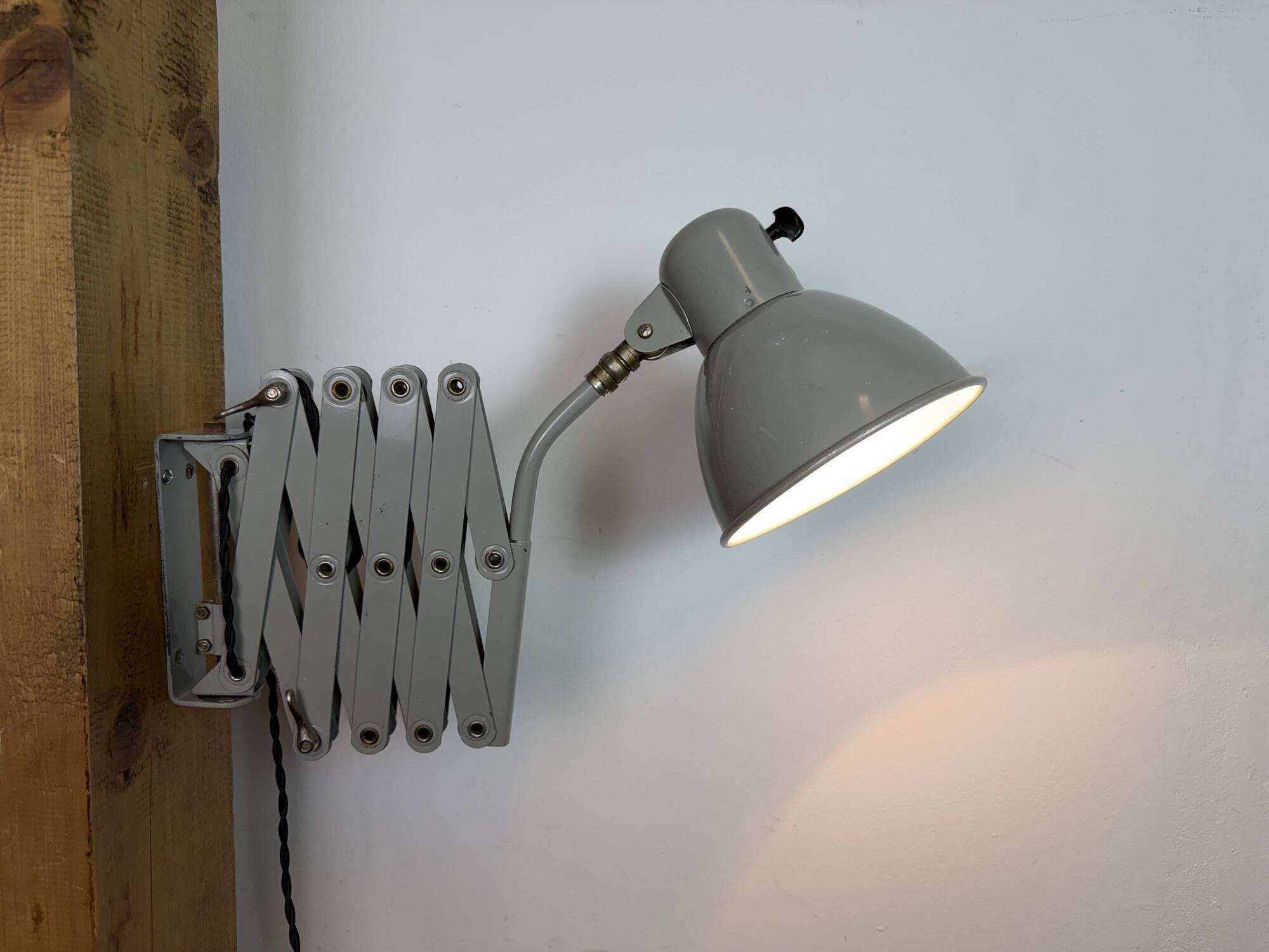 Grey Industrial Cast Iron Wall Light from Elektrosvit, 1960s