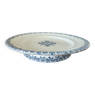 Antique mignardise dish on a pedestal in Clairefontaine earthenware.