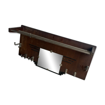 Porte-manteau mural Art Déco avec miroir