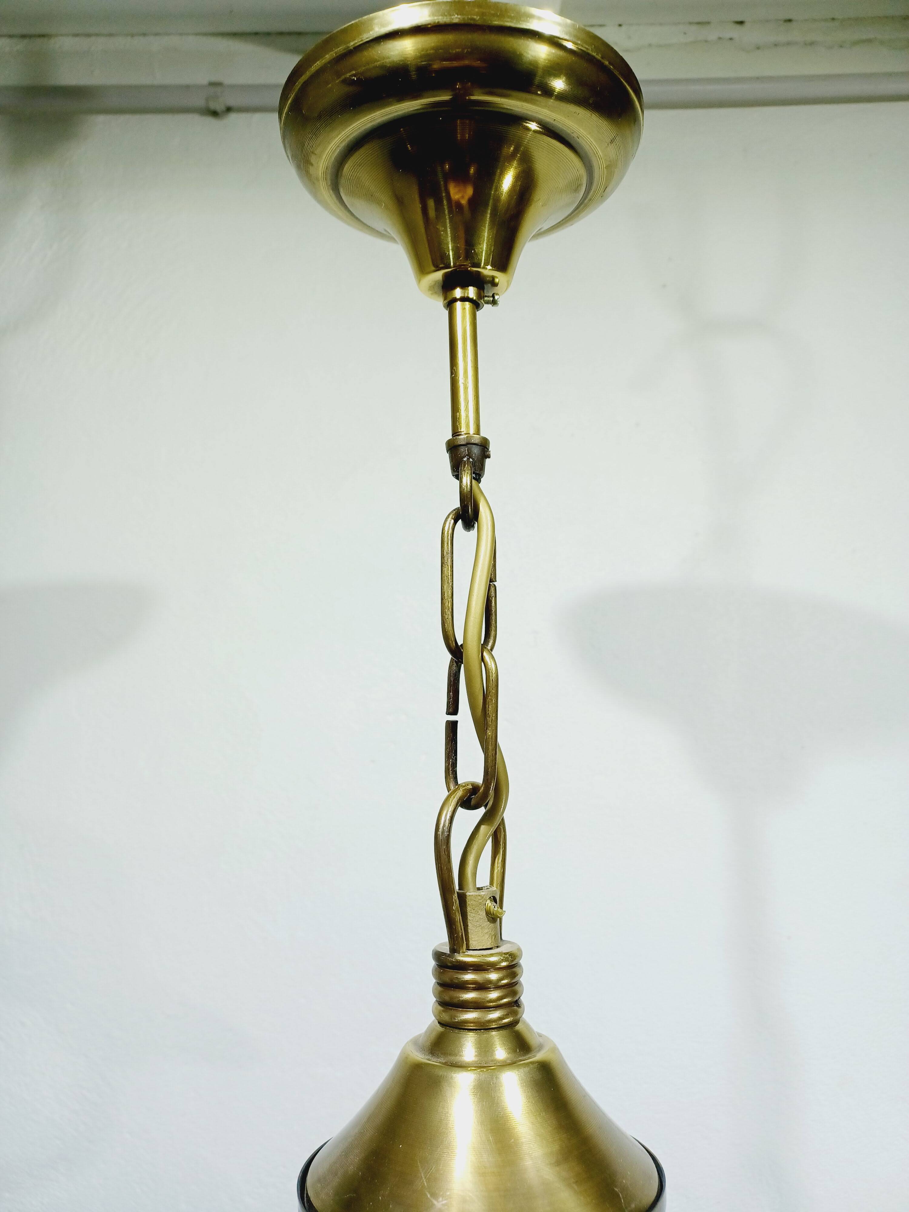 6-light chandelier in bronze and brass