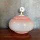 Old Opaline Pendant Light White & Pink 70s Vintage #B844