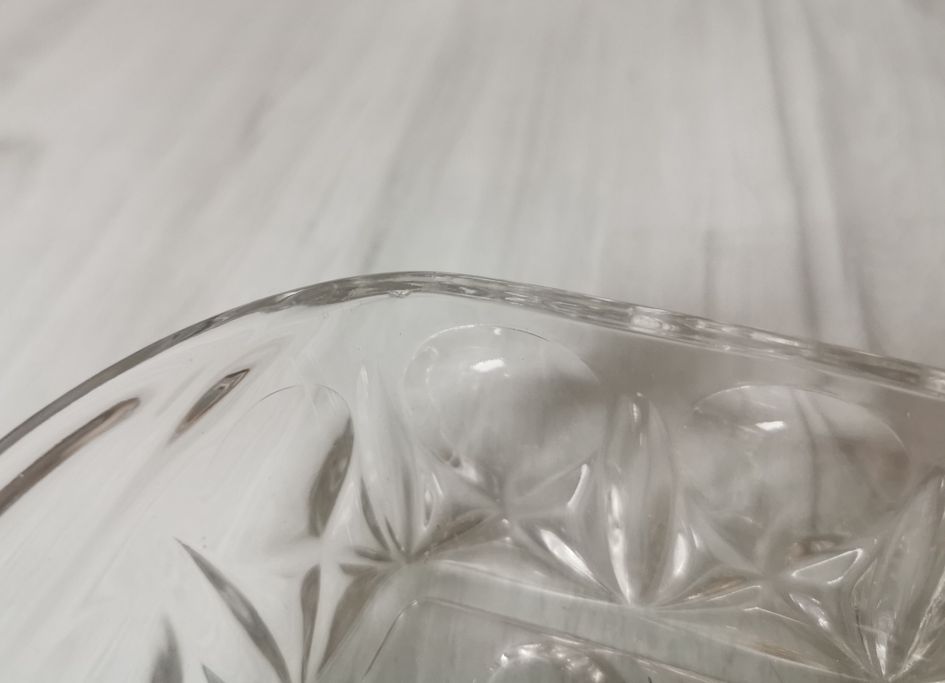 Tray with glass and gold metal compartments