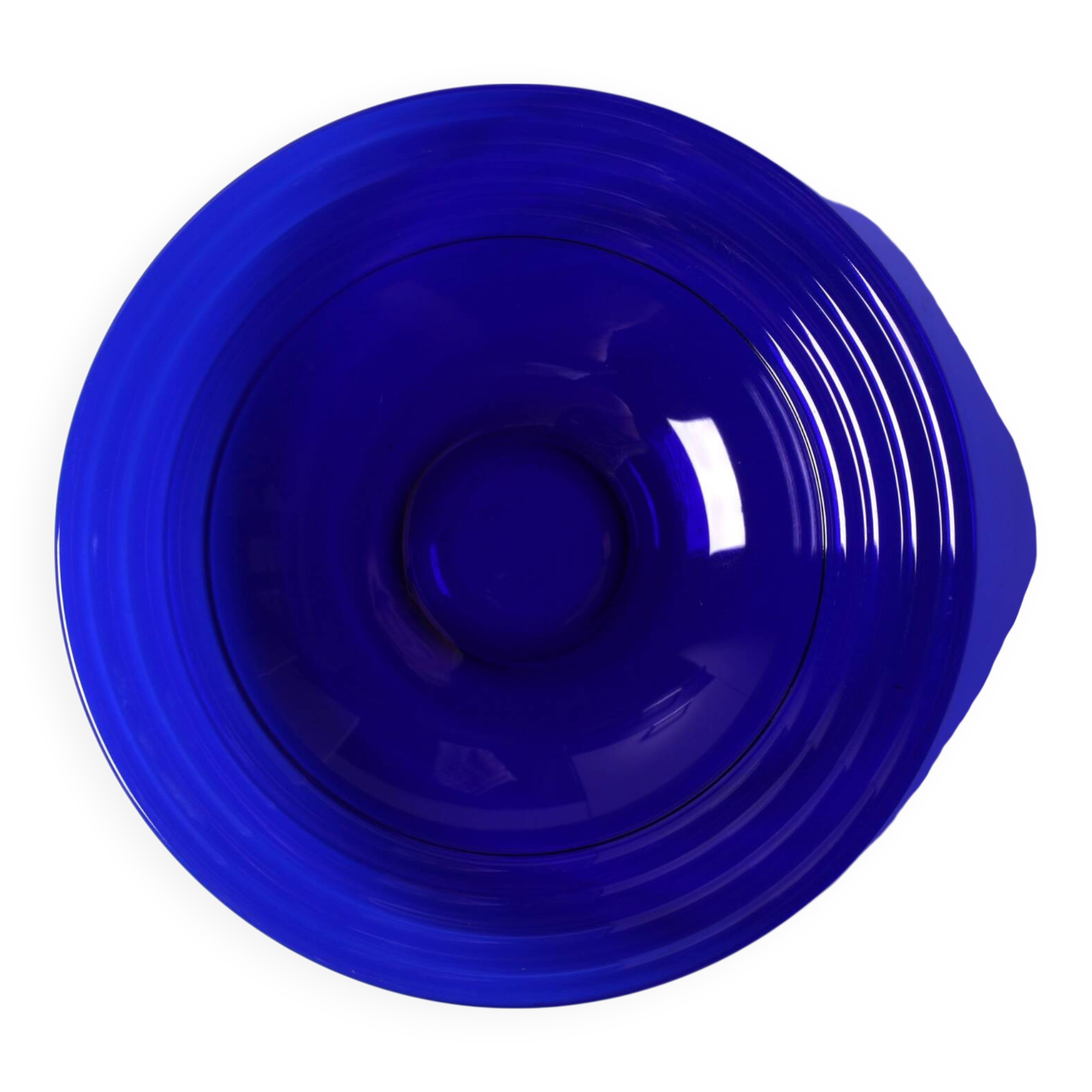 Glass Centerpiece Platter Forum Sapphire / Bormioli Rocco / Italy / 1980s