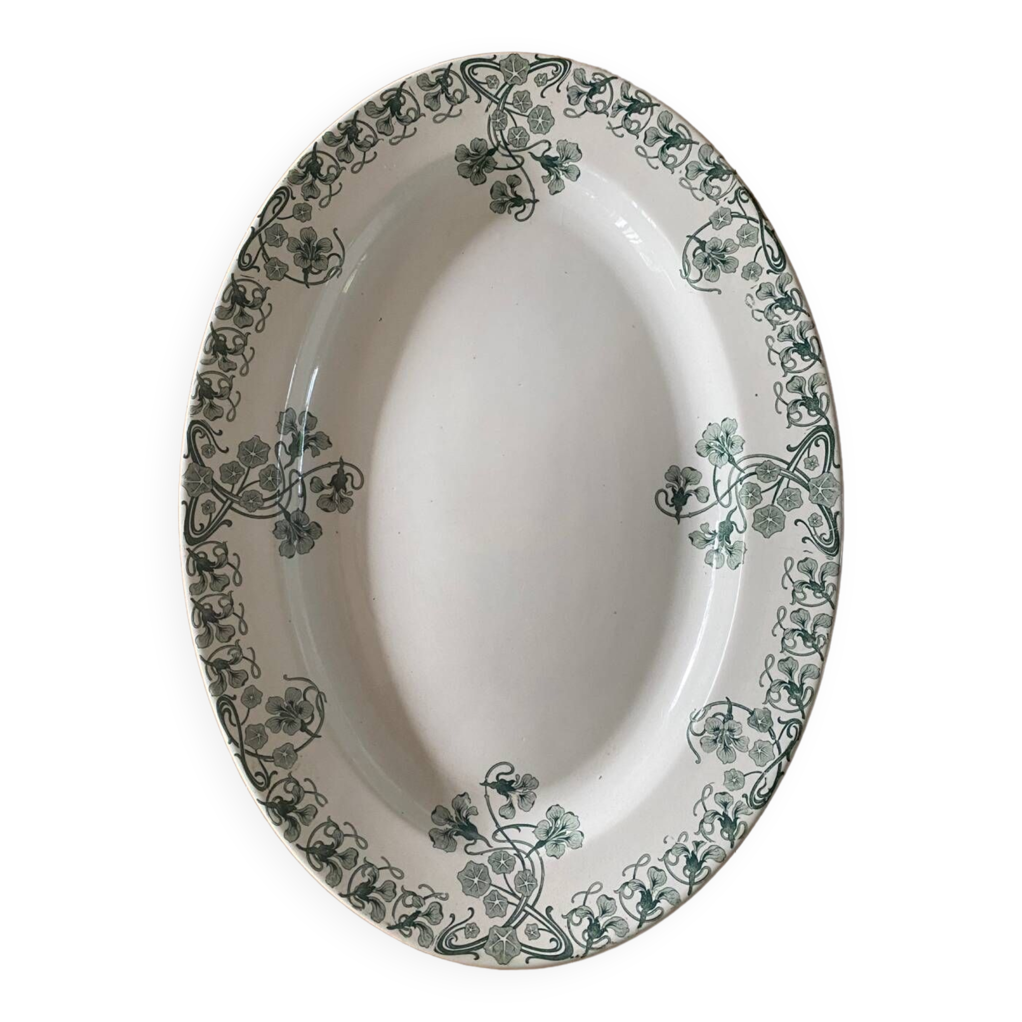 BFK Boch Frères Keramis oval dish, Capucines model, large model