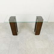 Vintage burl wood console, 1980s